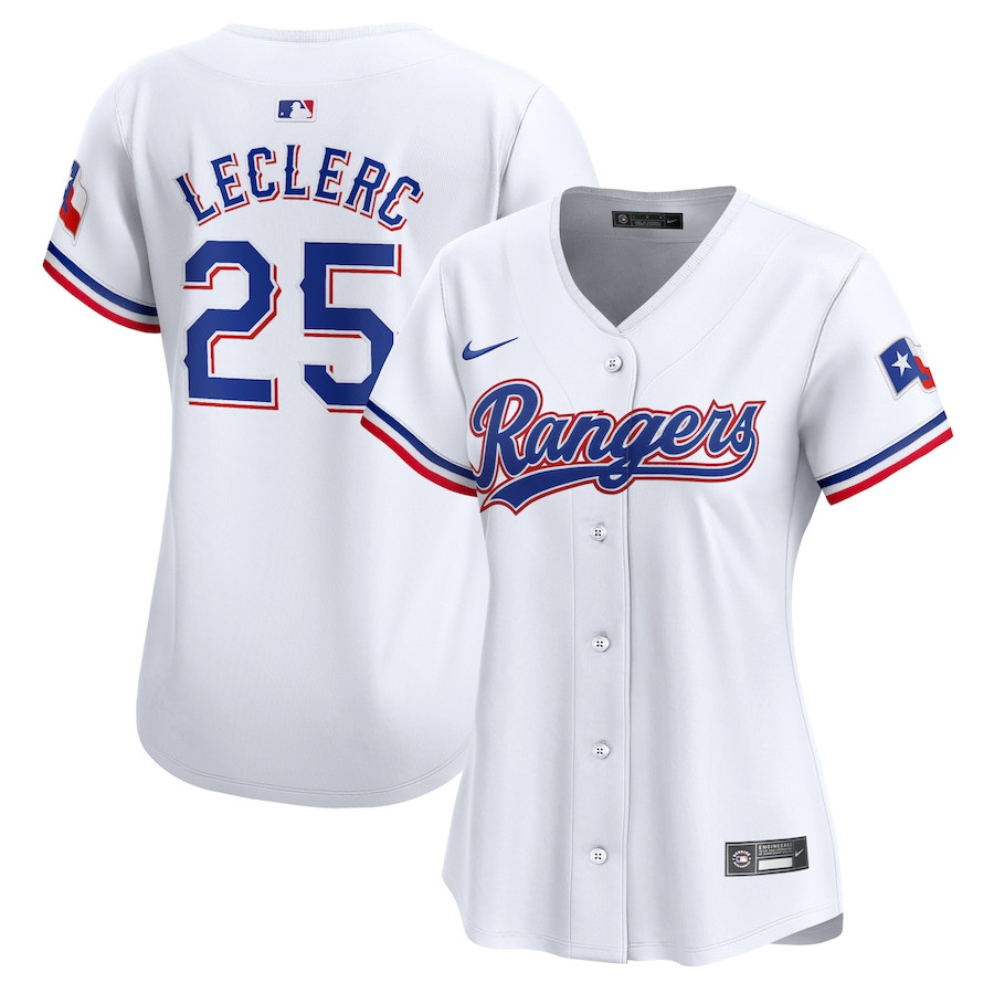 José Leclerc 25 Texas Rangers Women Home Limited Player Jersey - White - JS941 
