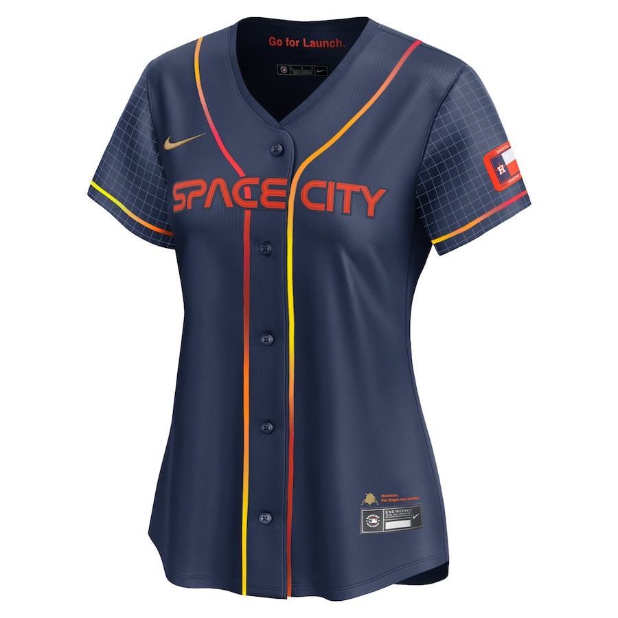Alternative view of Jose Altuve 27 Houston Astros City Connect Limited Women Jersey - Navy 