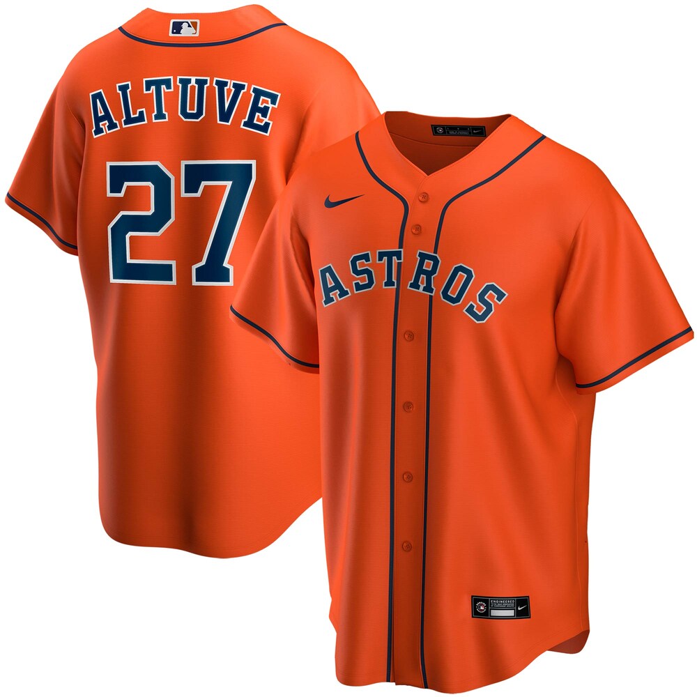Jose Altuve Houston Astros Alternate 2020 Player Jersey - Orange Color