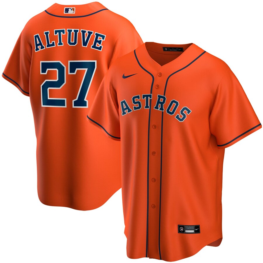 Jose Altuve Houston Astros Alternate 2020 Replica Player Jersey ÃƒÂ¢Ã¢â€šÂ¬Ã¢â‚¬Å“ Orange