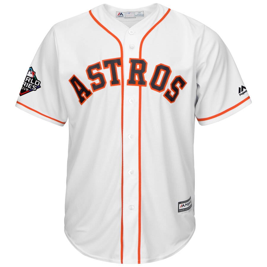 Alternative view of Jose Altuve Houston Astros Majestic 2019 World Series Bound Official Cool Base Player Jersey - White