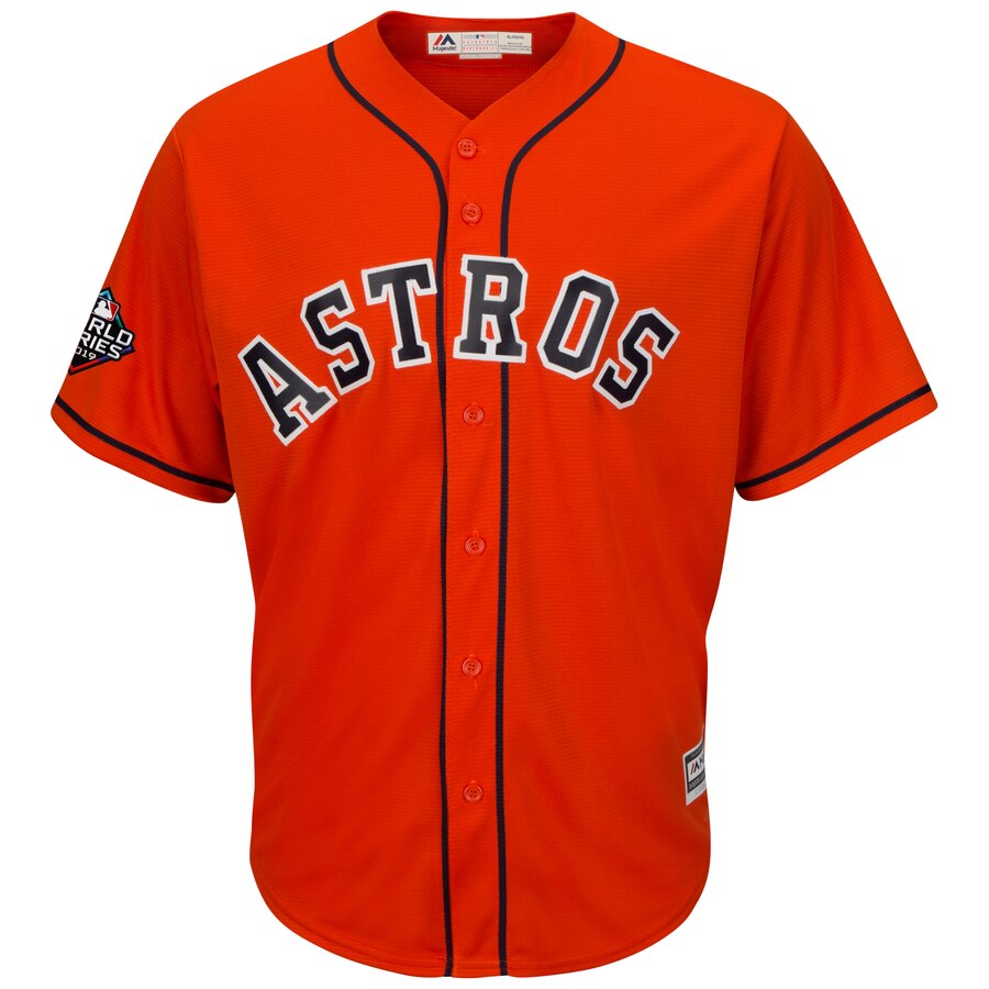 Alternative view of Jose Altuve Houston Astros Majestic 2019 World Series Bound Official Cool Base Player Jersey – Orange