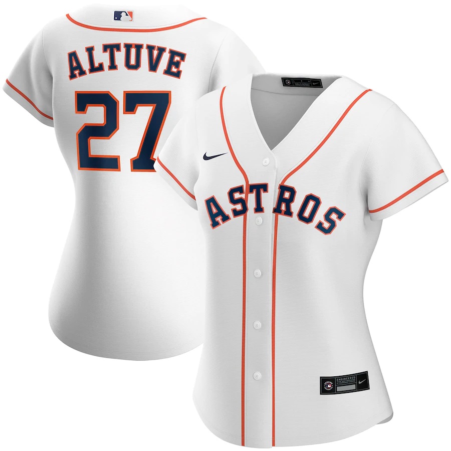 Jose Altuve Houston Astros Women's Home 2020 Replica Player Jersey ÃƒÂ¢Ã¢â€šÂ¬Ã¢â‚¬Å“ White