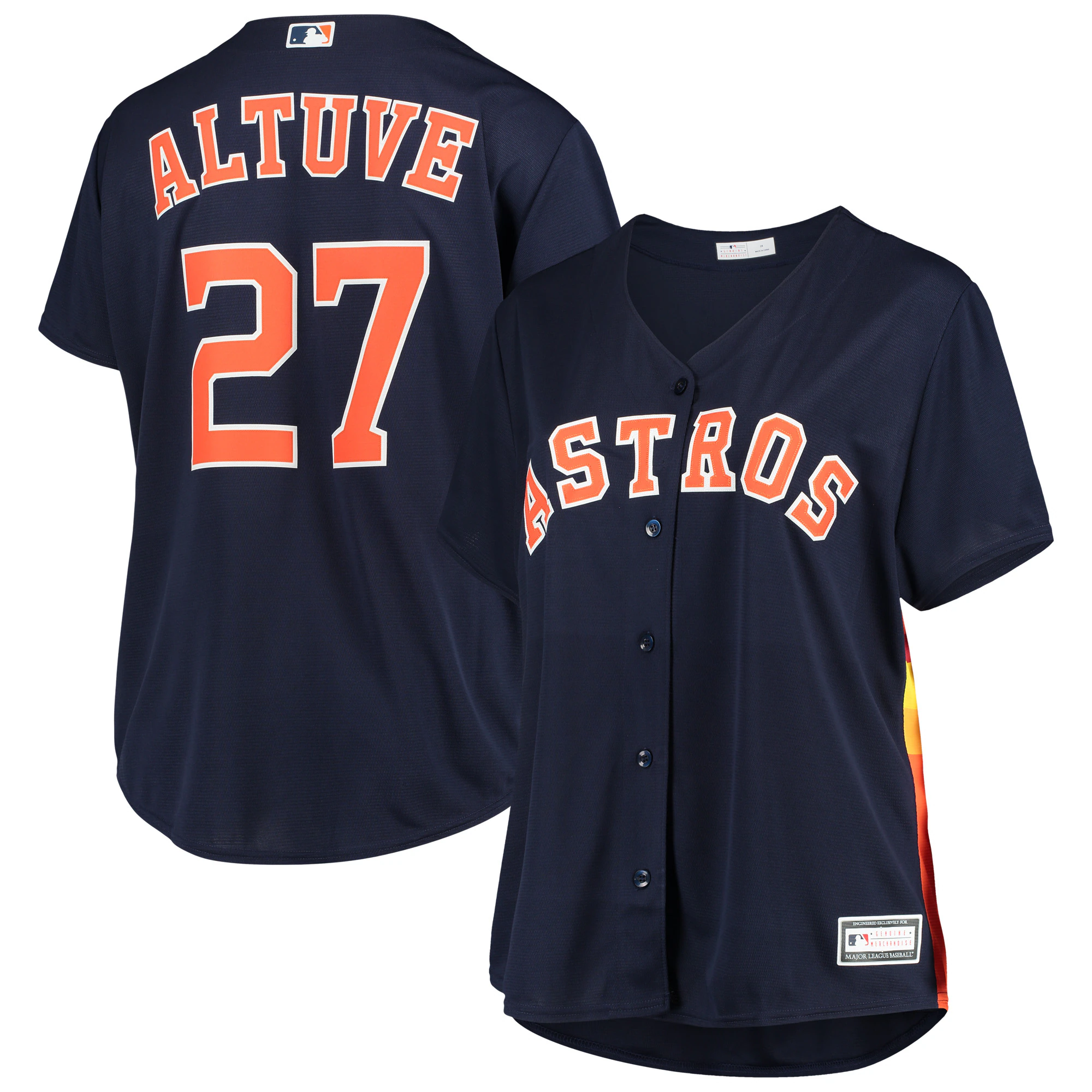 Jose Altuve Houston Astros Women's Plus Size Alternate Replica Player Jersey - Navy