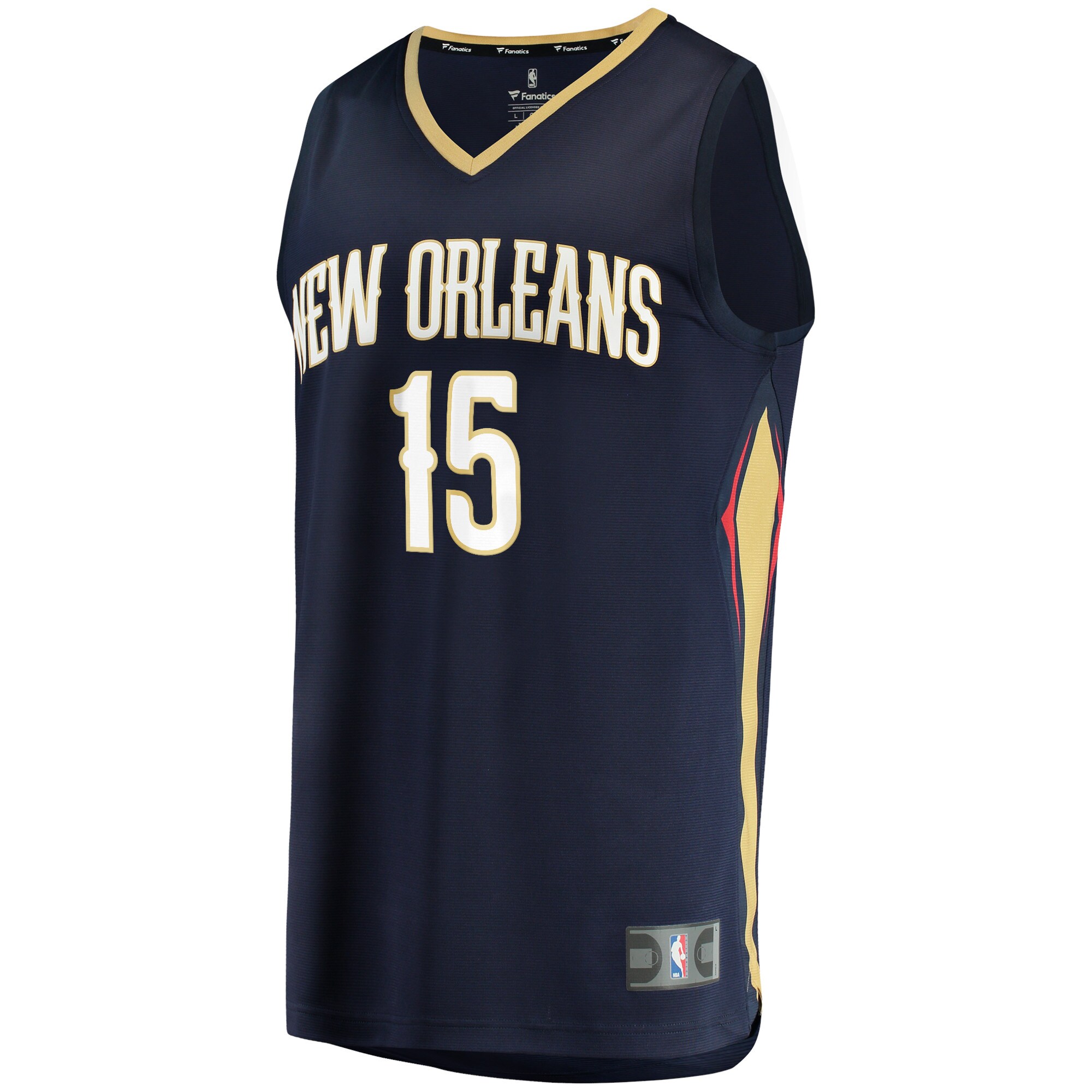 Alternative view of Jose Alvarado New Orleans Pelicans Fanatics Fast Break Replica Jersey - Icon Edition - Navy