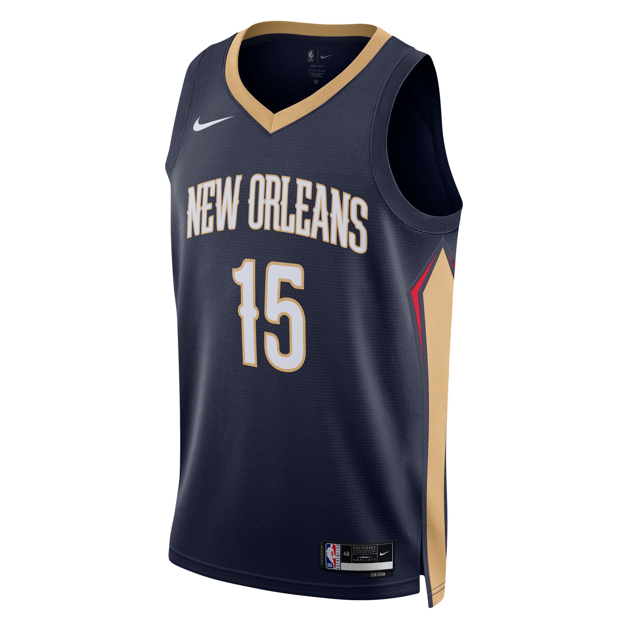 Alternative view of Jose Alvarado New Orleans Pelicans Unisex Swingman Jersey - Icon Edition - Navy