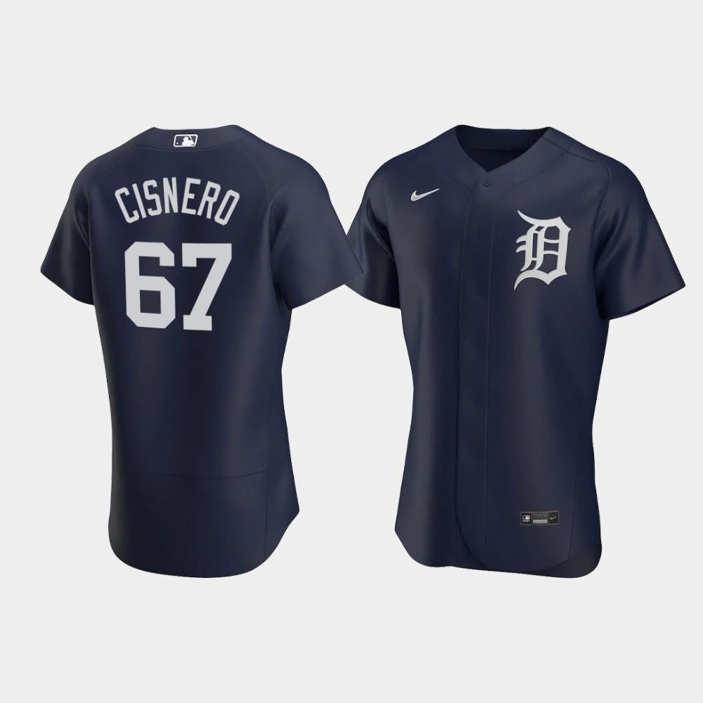 Jose Cisnero 67 Detroit Tigers Team Logo Navy Alternate Jersey Jersey