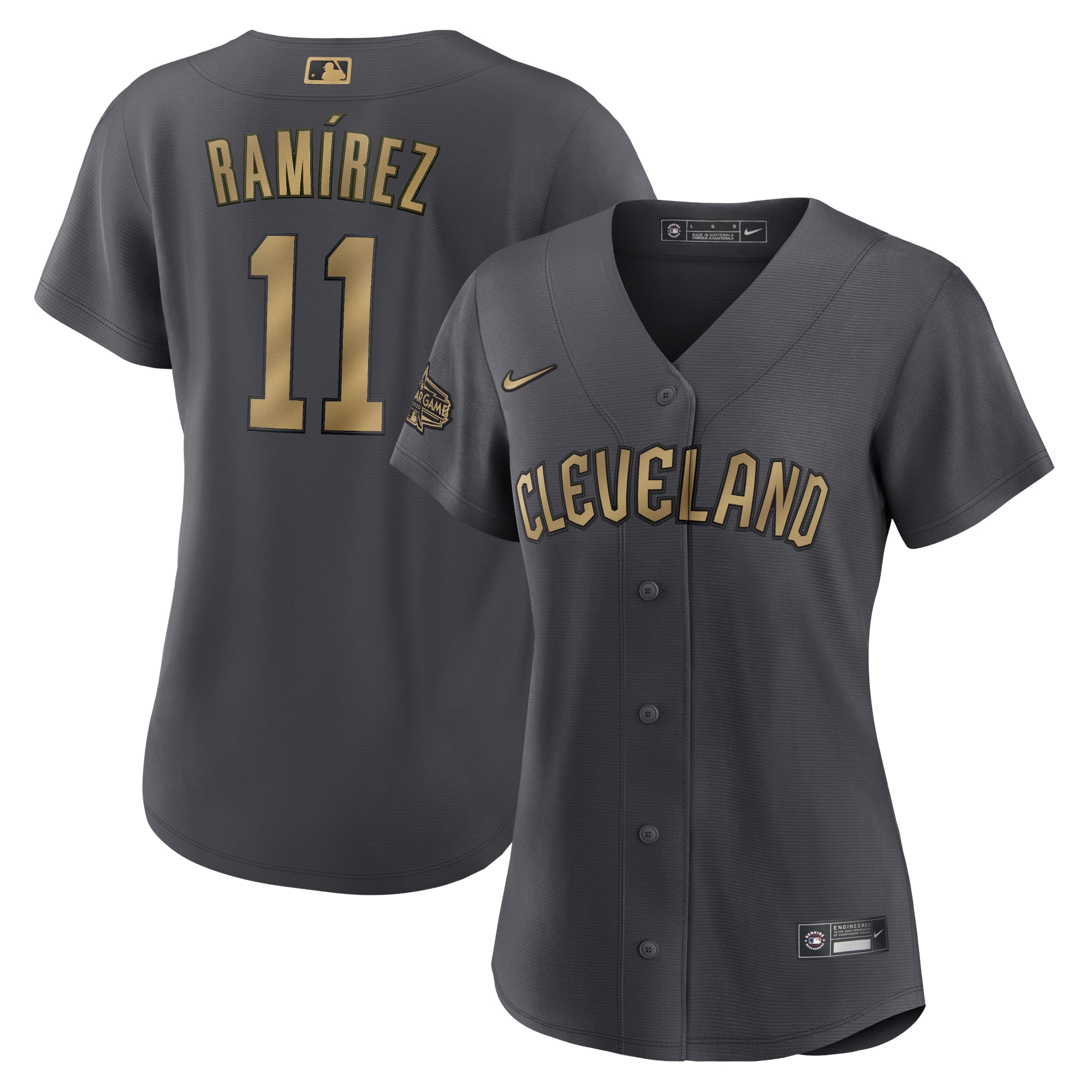 Jose Ramirez Cleveland Guardians Women's 2022 Mlb All-star Game Replica Player Jersey - Charcoal