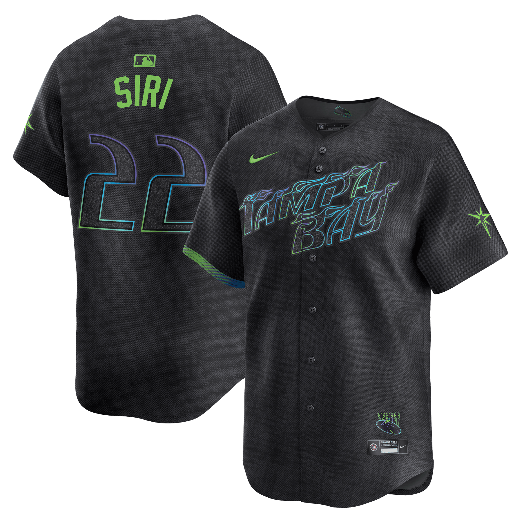 Jose Siri 22 Tampa Bay Rays 2024 City Connect Limited Men Jersey - Charcoal - JS691 