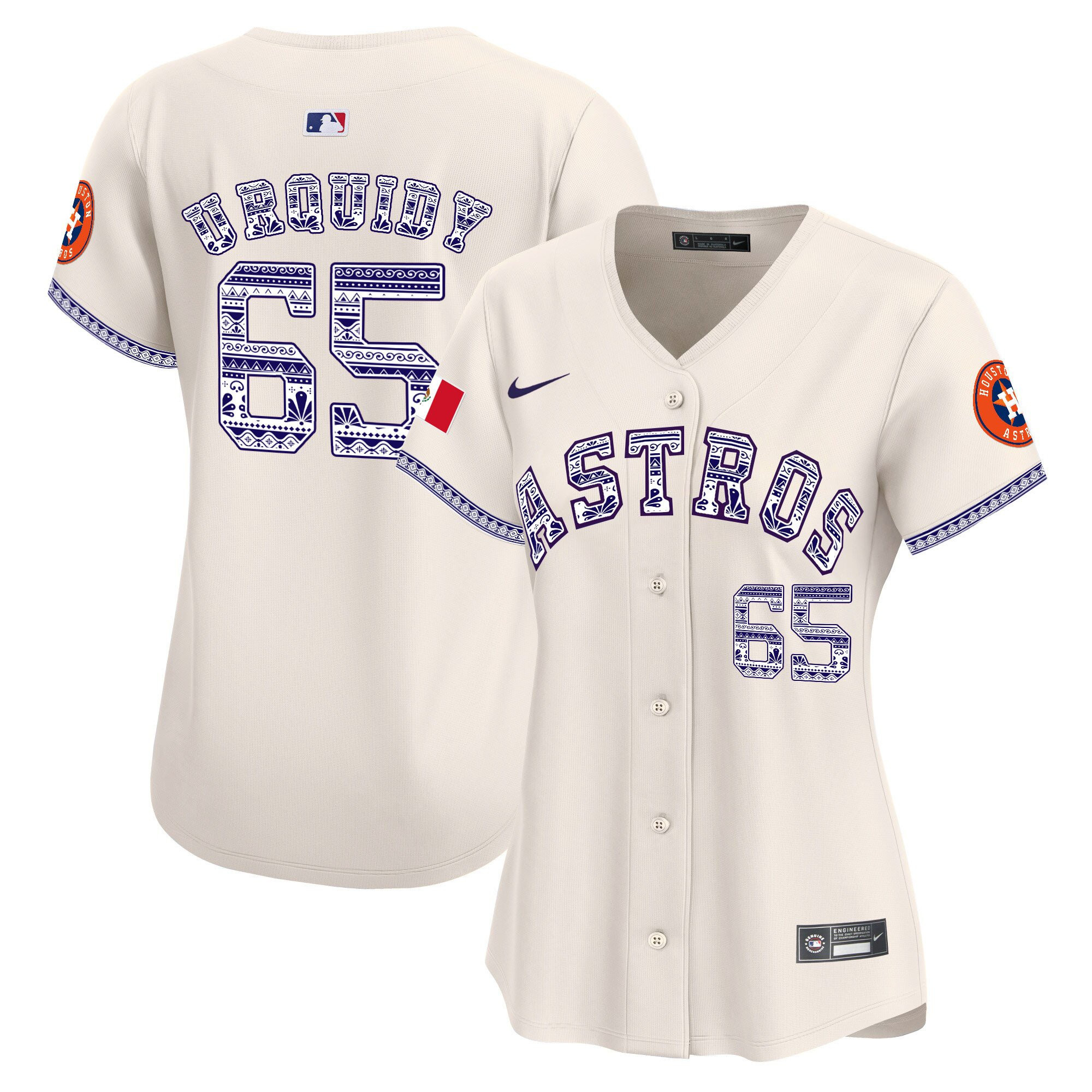 Jose Urquidy 65 Houston Astros Mexico Women Jersey - Cream 