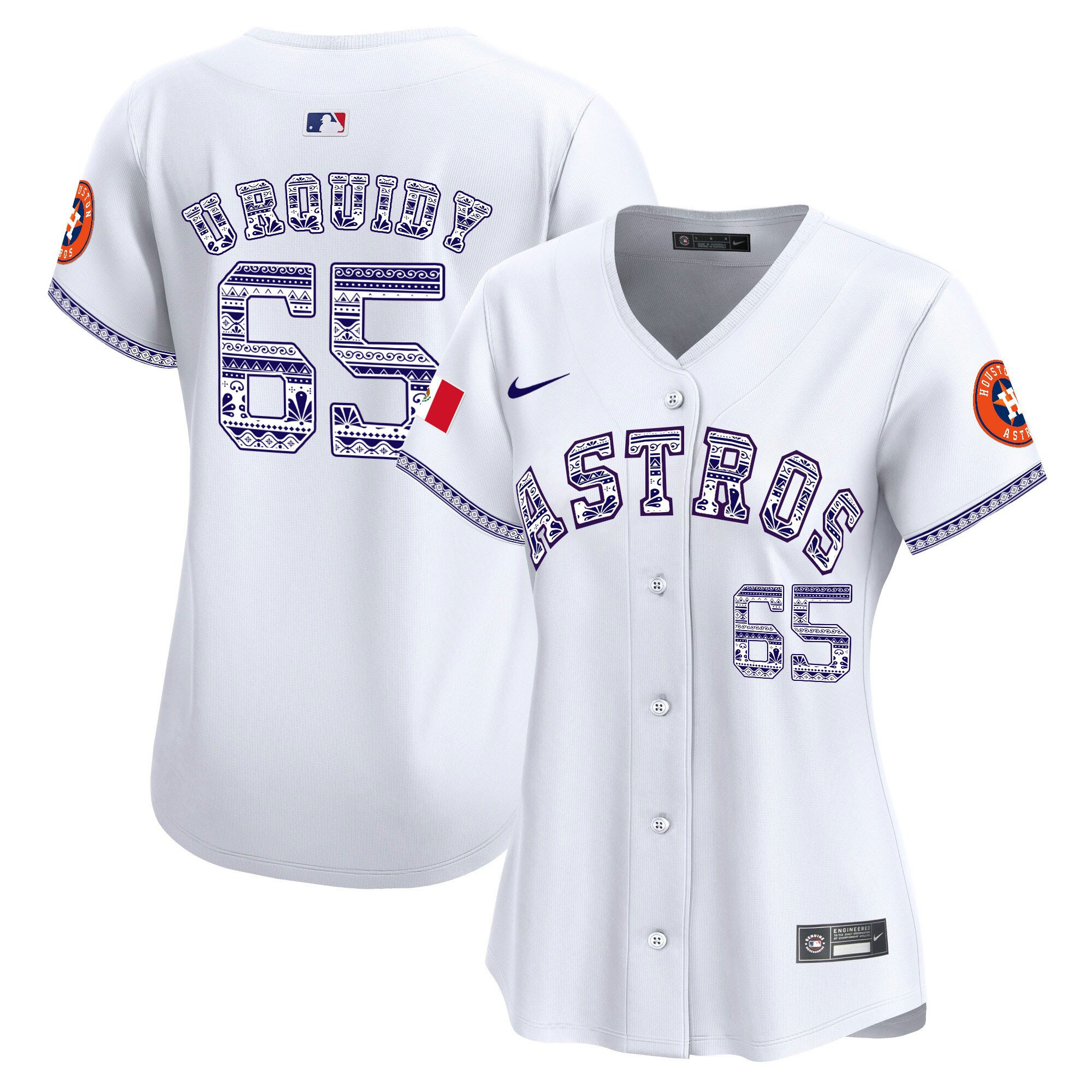 Jose Urquidy 65 Houston Astros Mexico Women Jersey - White 