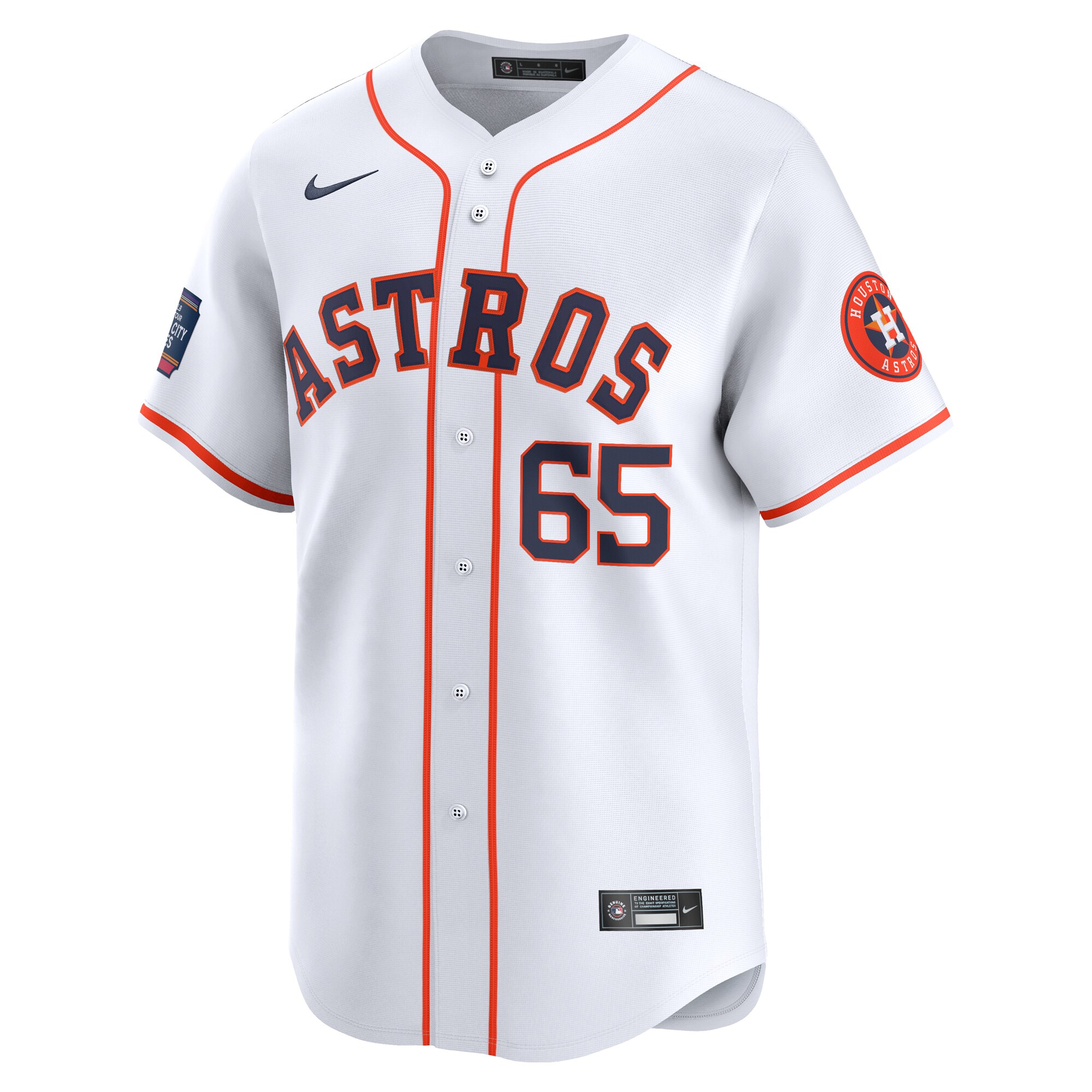 Alternative view of Jose Urquidy Houston Astros 2024 Mlb World Tour Mexico City Series Home Limited Player Jersey - White
