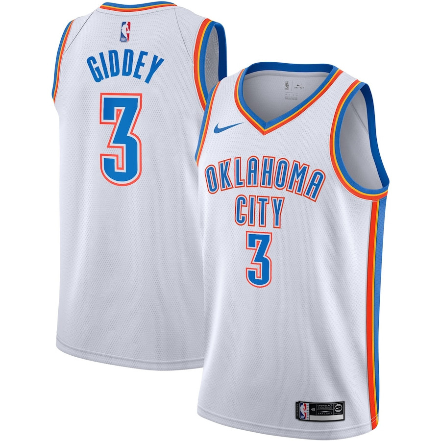Josh Giddey 3 Oklahoma City Thunder Unisex Swingman Jersey - Association Edition - White - JS475 