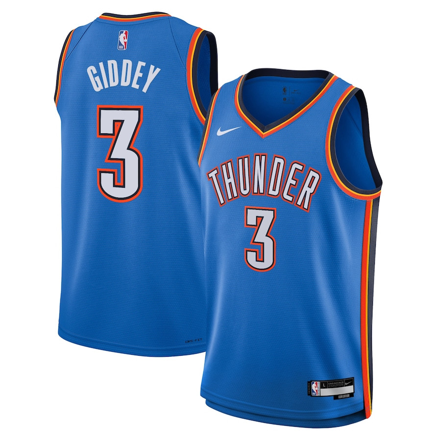 Josh Giddey 3 Oklahoma City Thunder Unisex Swingman Jersey - Icon Edition - Blue - JS474 