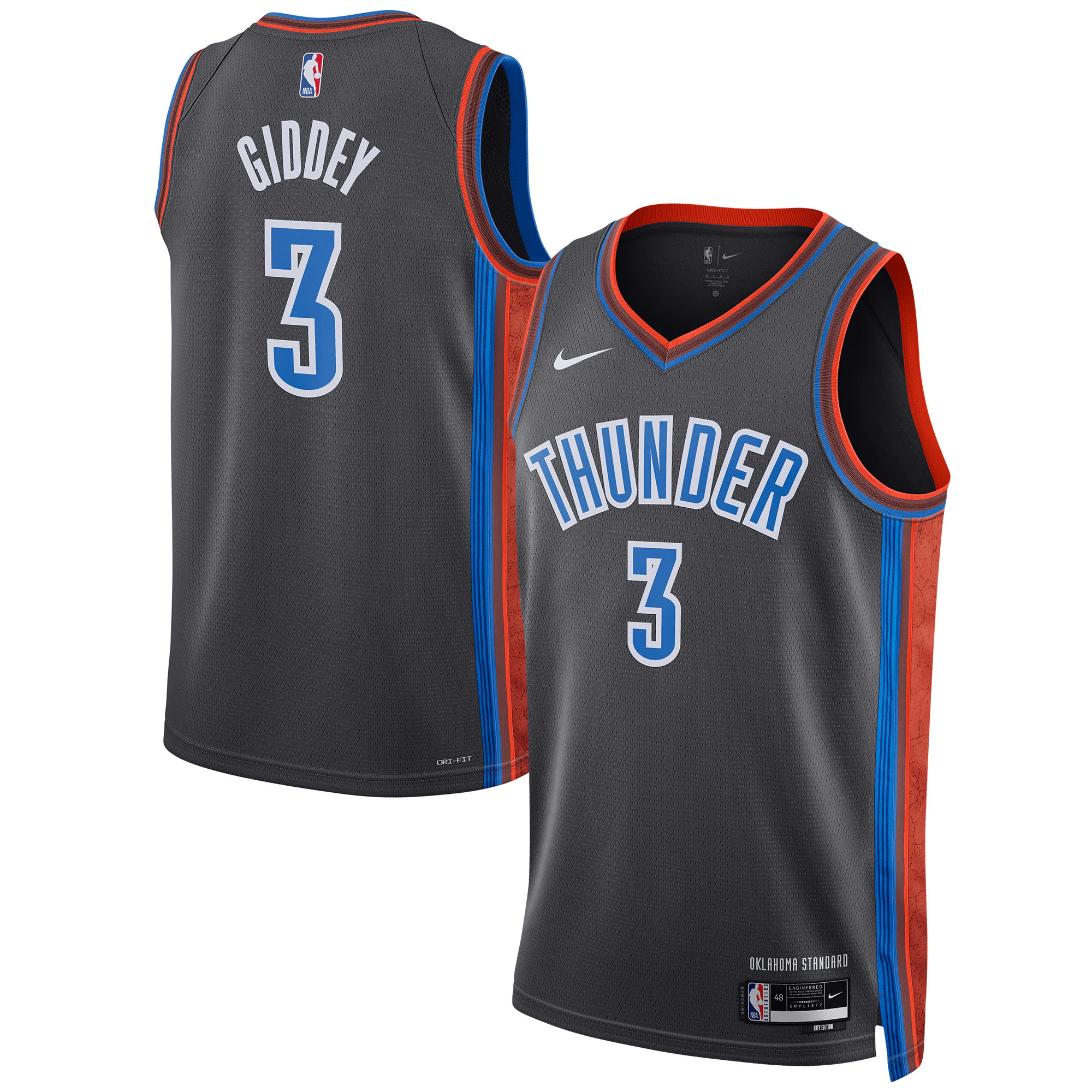 Josh Giddey Oklahoma City Thunder Unisex 2022/23 Swingman Jersey - City Edition - Gray