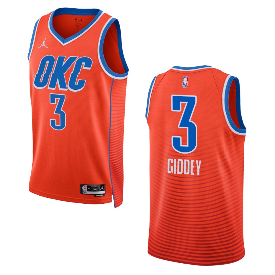Josh Giddey Orange Statement Edition 2022-23 Oklahoma City Thunder Swingman Jersey