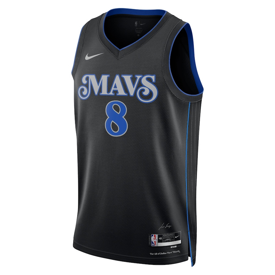 Alternative view of Josh Green 8 Dallas Mavericks 2023/24 City Edition Swingman Jersey - Black - JS427 