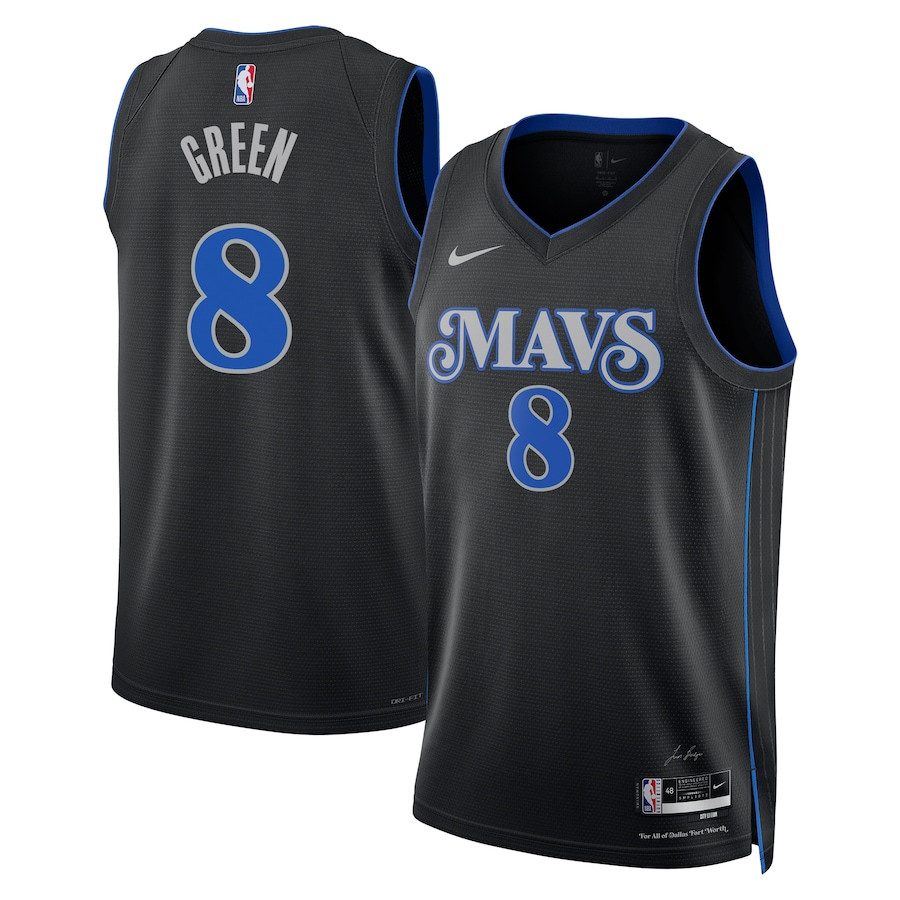 Josh Green 8 Dallas Mavericks 2023/24 City Edition Swingman Jersey - Black - JS427 