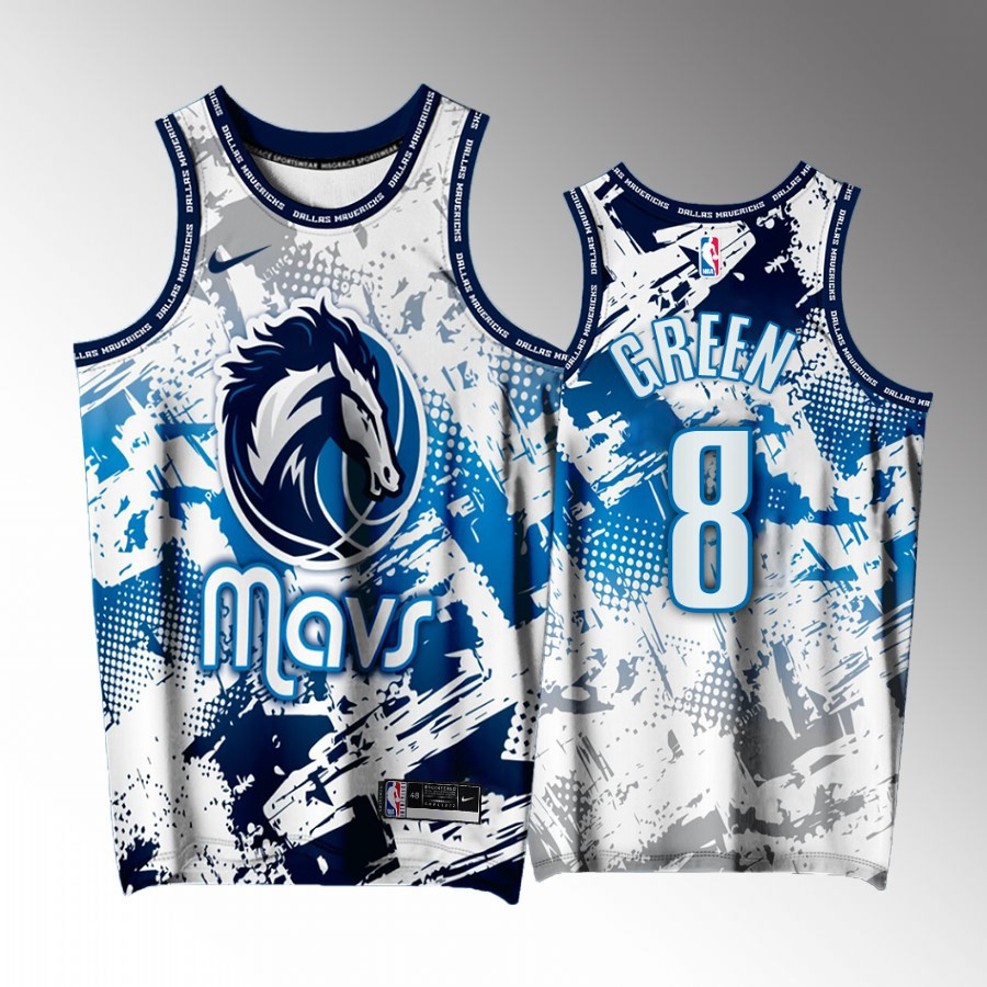 Josh Green 8 Dallas Mavericks White Printing Men Jersey Splash City Exclusive Edition - JS998 