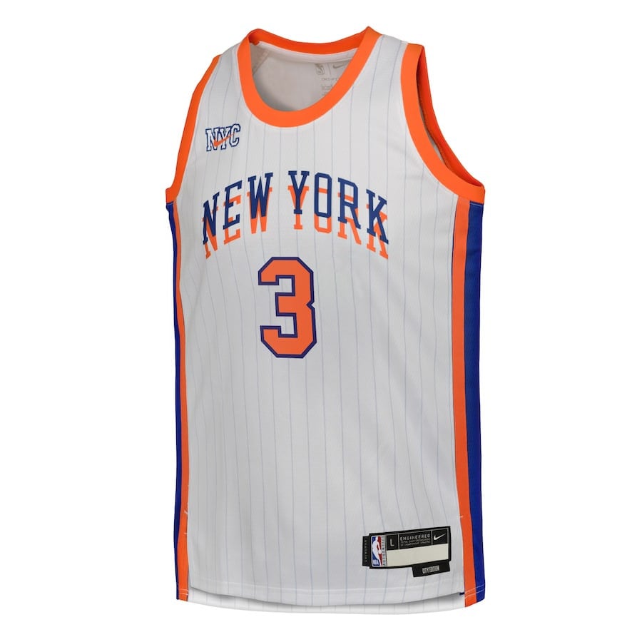 Alternative view of Josh Hart 3 New York Knicks 2024/25 Swingman Player YOUTH Jersey - City Edition - White - JS139 