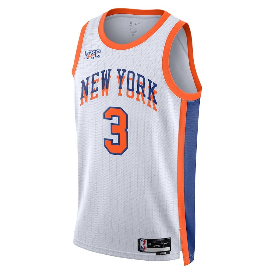 Alternative view of Josh Hart 3 New York Knicks Unisex 2024/25 Swingman Player Jersey - City Edition - White - JS775 