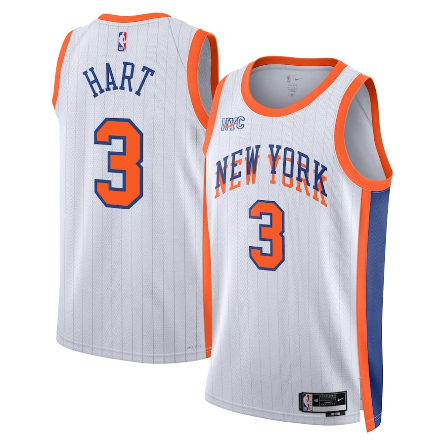 Josh Hart 3 New York Knicks Unisex 2024/25 Swingman Player Jersey - City Edition - White - JS775 