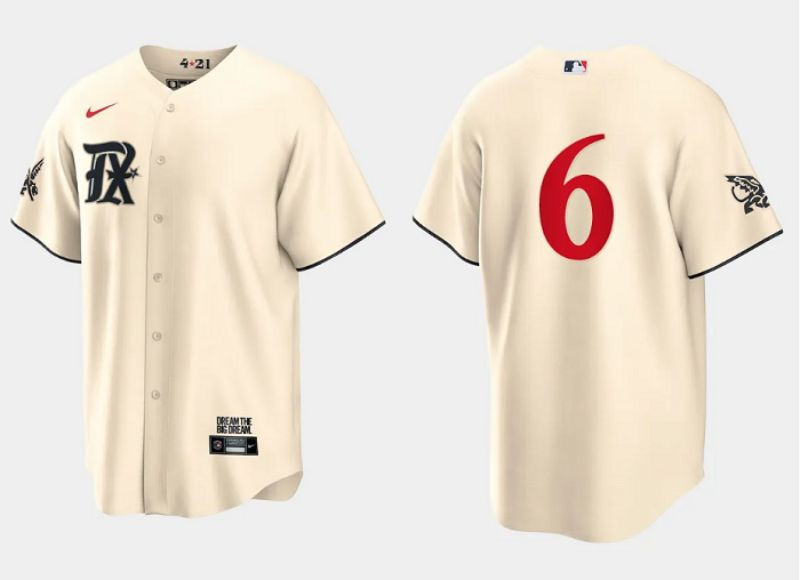 Josh Jung 6 Texas Rangers 2023 City Connect Game Jersey - Cream - JS187 