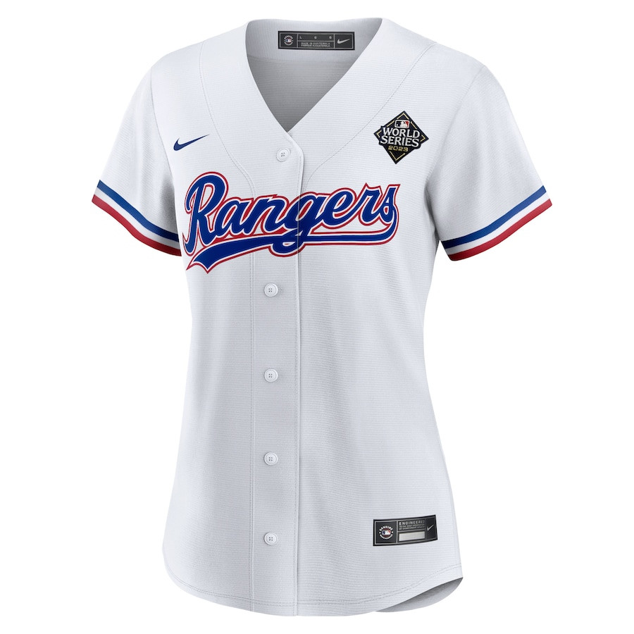 Alternative view of Josh Jung 6 Texas Rangers 2023 World Series Women Jersey - White - JS365 
