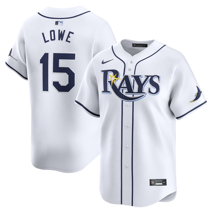 Josh Lowe 15 Tampa Bay Rays Home Limited Men Jersey - White - JS661 
