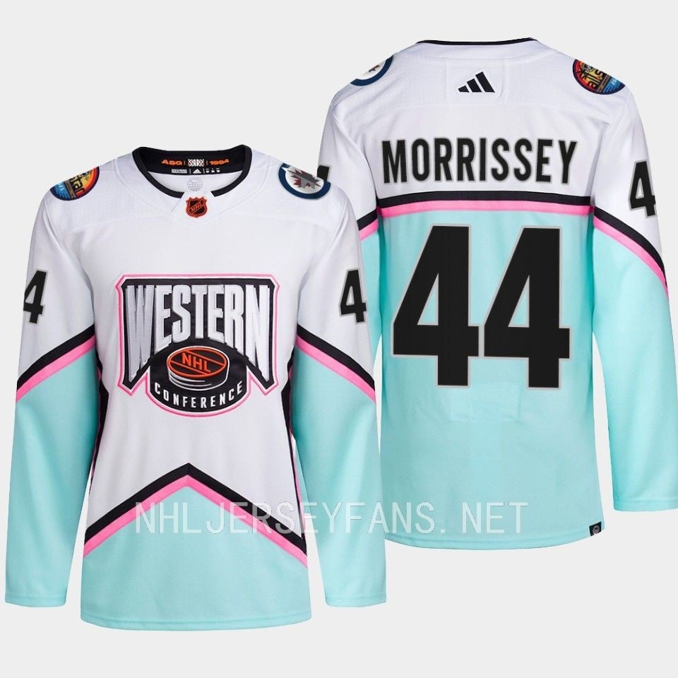 Alternative view of Josh Morrissey 44 Winnipeg Jets 2023 All-Star Game Jersey White Equipment - JS260 