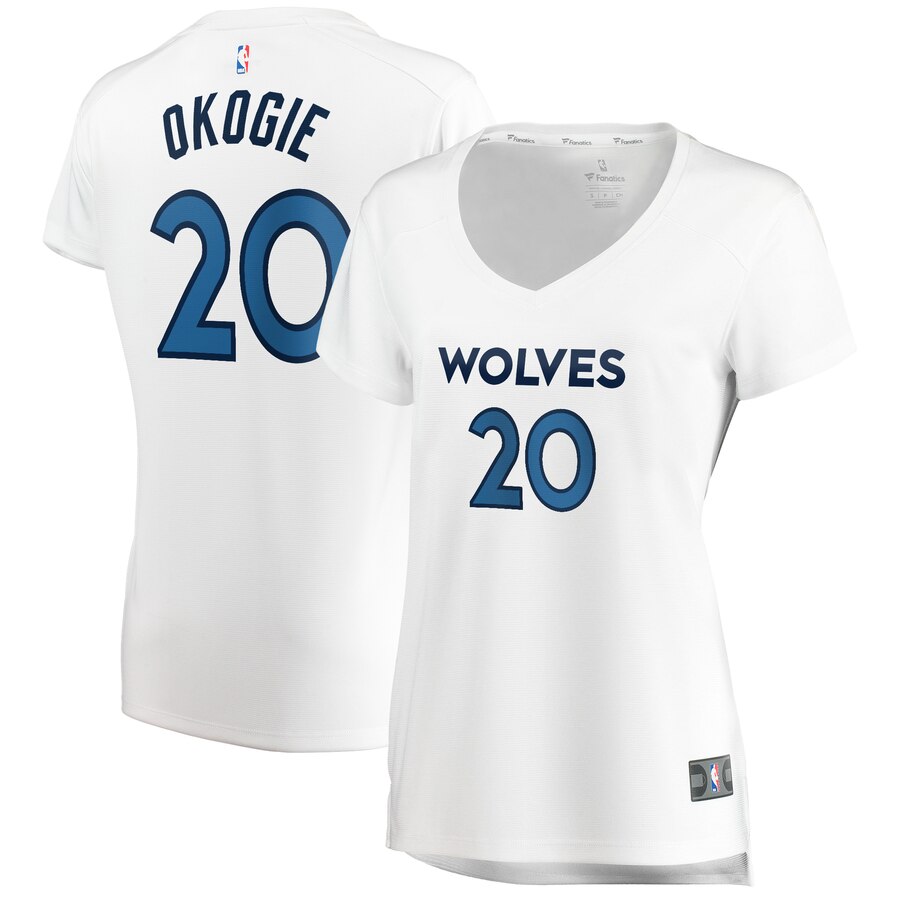 Josh Okogie Minnesota Timberwolves Fanatics Branded Women’s Fast Break Replica Player Jersey – Association Edition – White