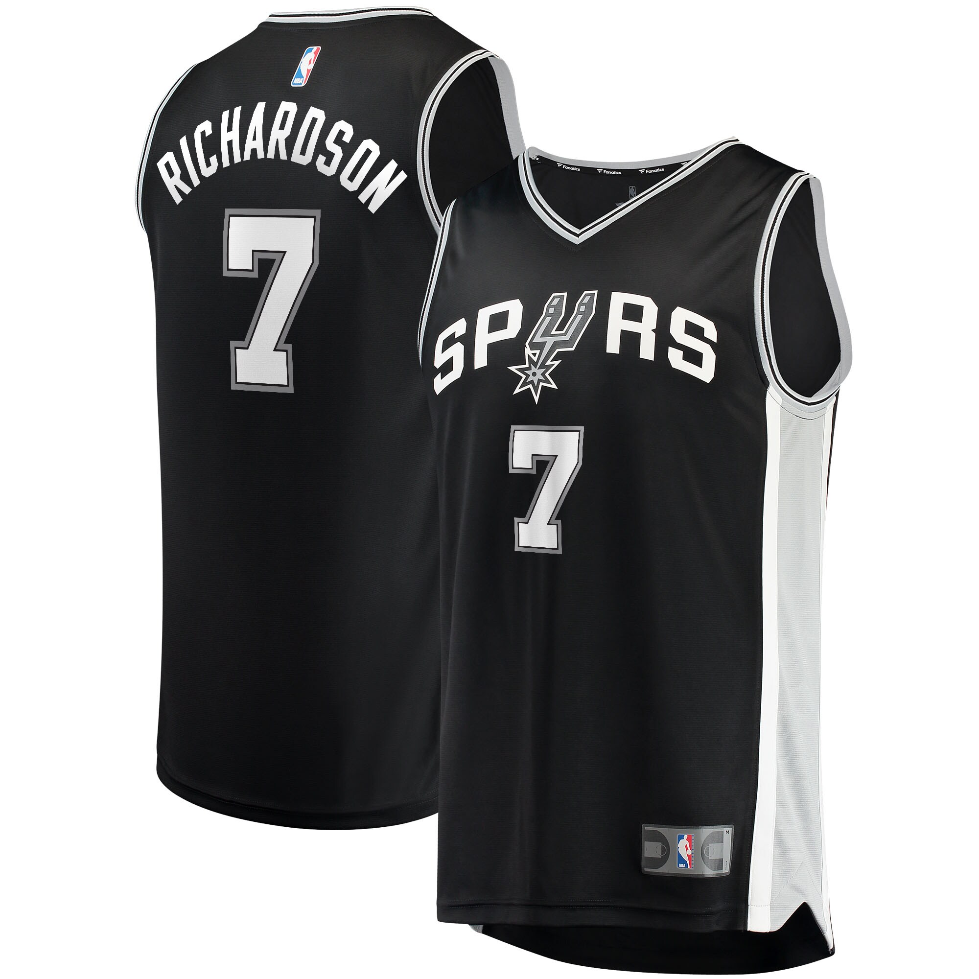 Alternative view of Josh Richardson San Antonio Spurs Fanatics Branded 2021/22 Fast Break Replica Jersey - Icon Edition - Black