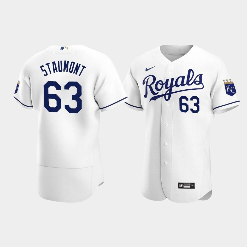 Josh Staumont 63 Kansas City Royals White Home Jersey Jersey 