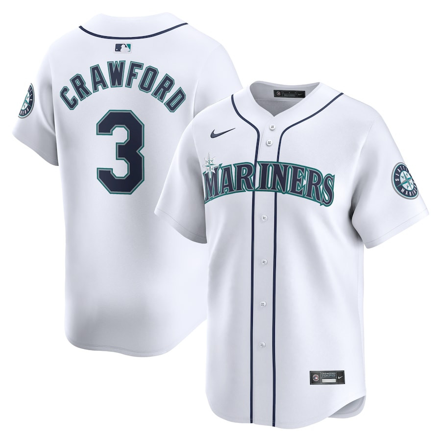 J.P. Crawford 3 Seattle Mariners Home Limited Player Men Jersey - White 
