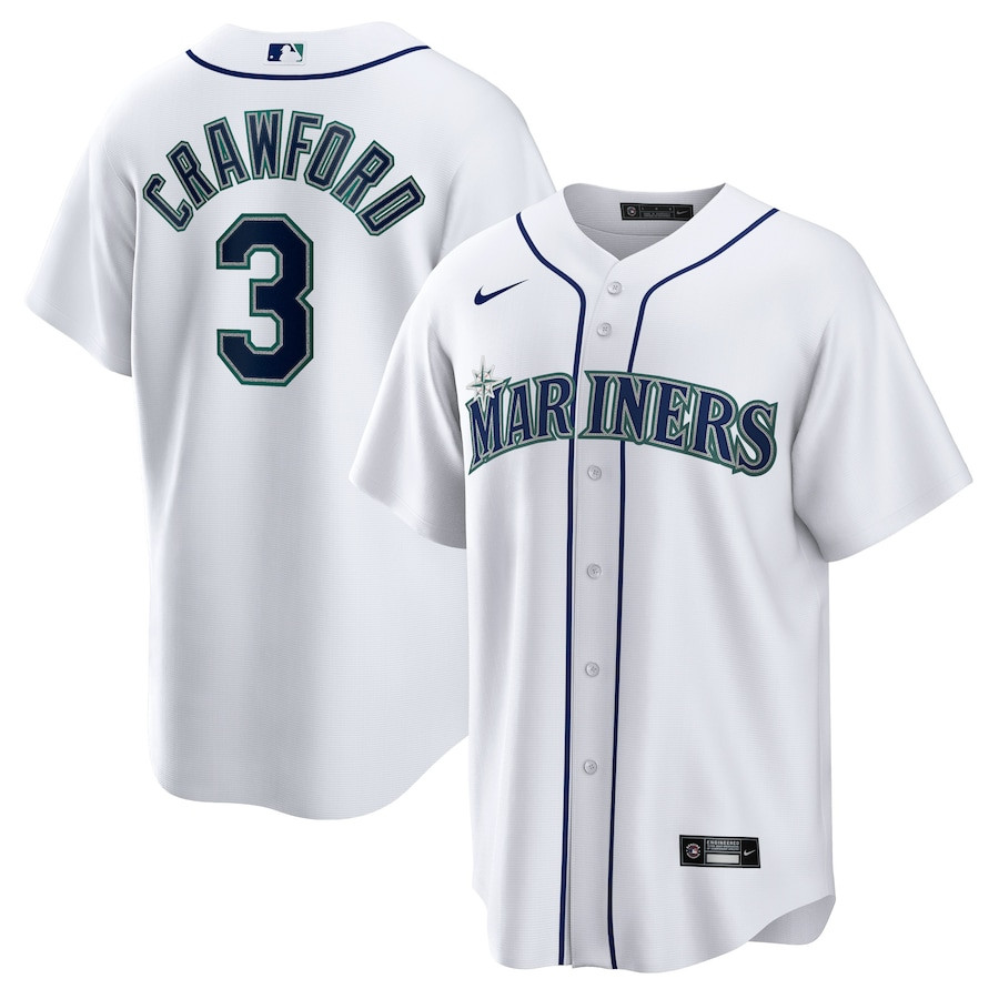 JP Crawford 3 Seattle Mariners Home Men Jersey - White 