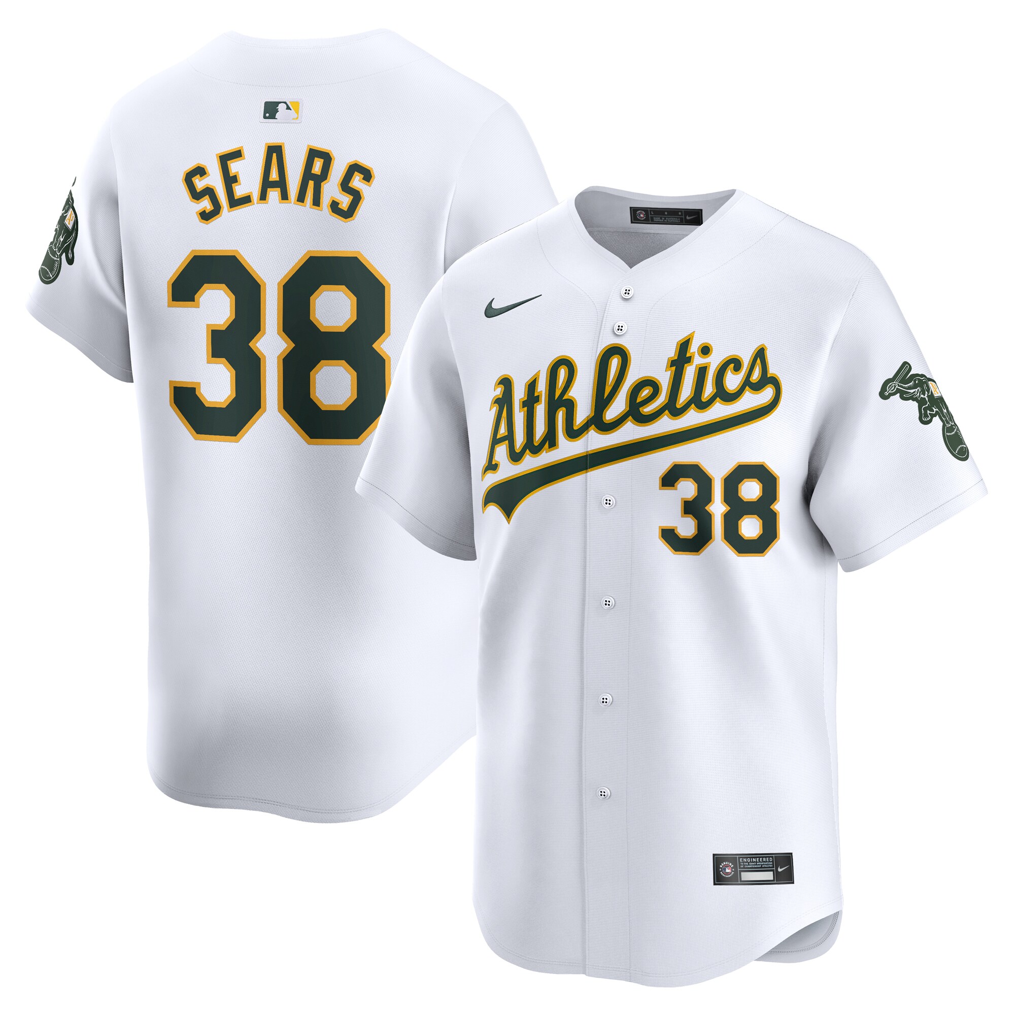 Jp Sears Oakland Athletics Home Limited Player Jersey - White