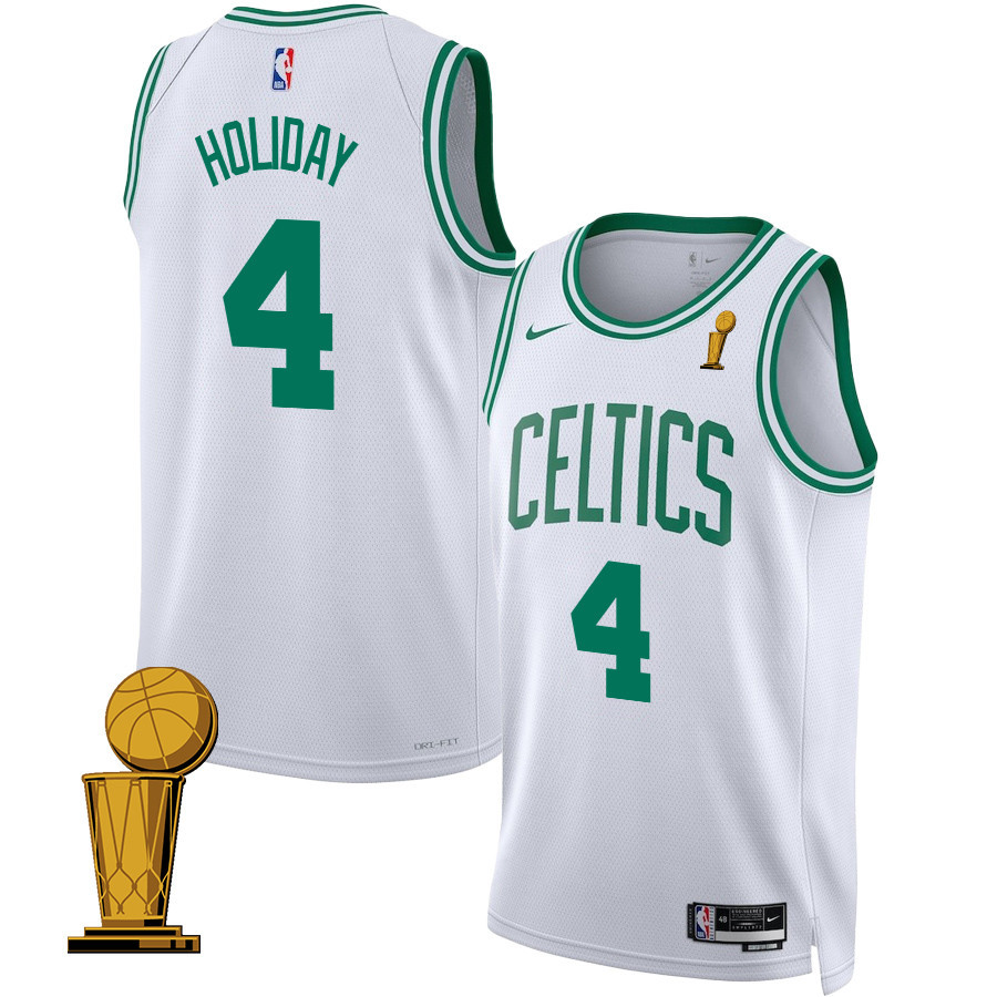 Jrue Holiday 4 Boston Celtics 2024 FINALS CHAMPIONS Swingman Jersey - Association Edition - White - JS434