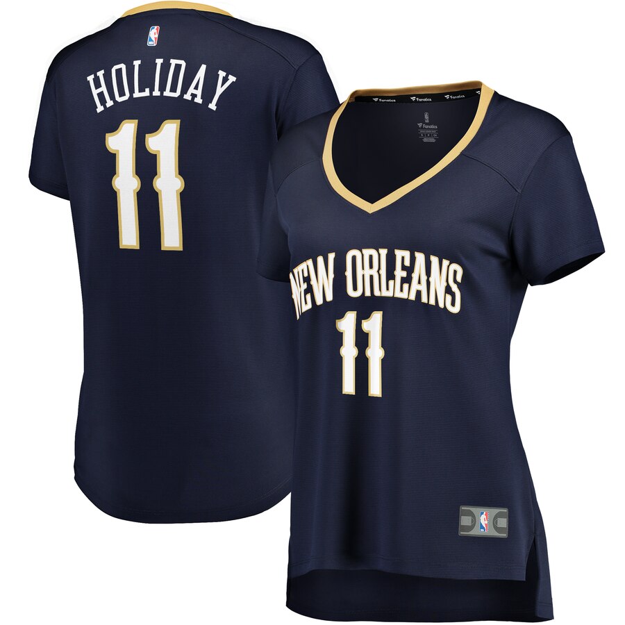 Jrue Holiday New Orleans Pelicans Fanatics Branded Women's Fast Break Player Replica Jersey - Icon Edition - Navy