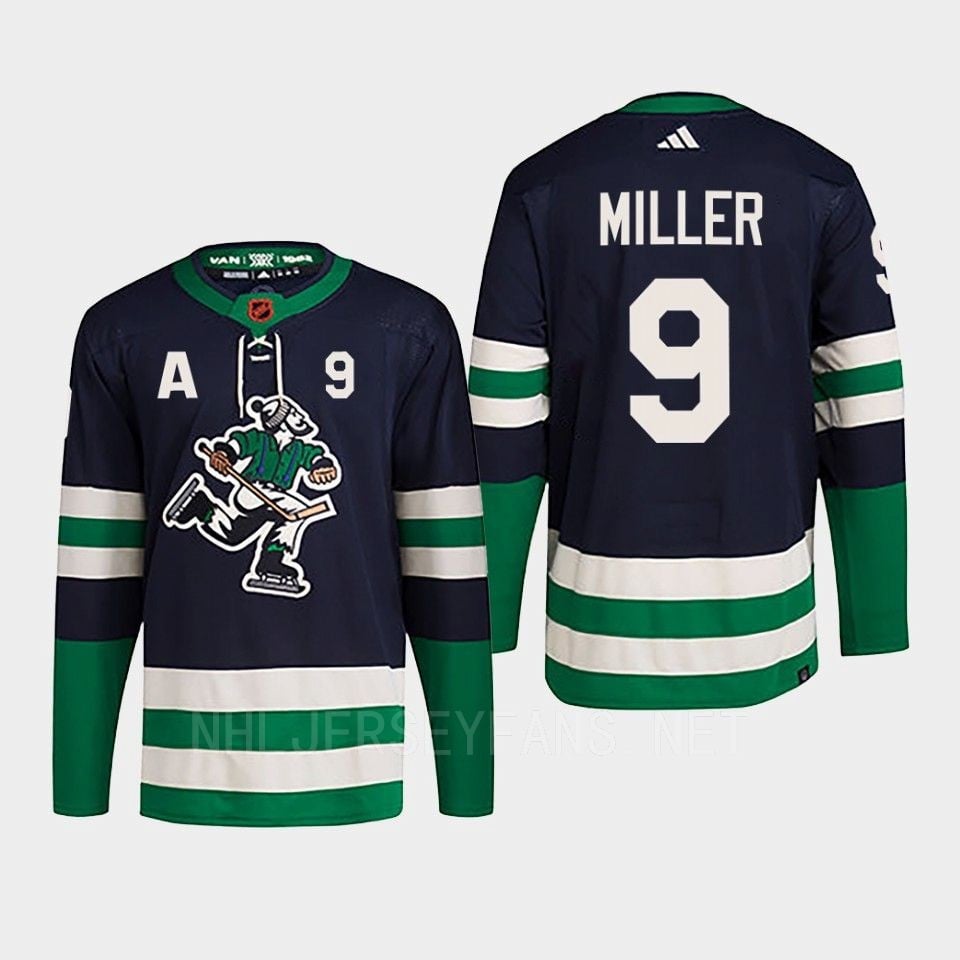 J.T. Miller 9 Reverse Retro 2.0 2022 Vancouver Canucks Navy Jersey Primegreen - JS111 