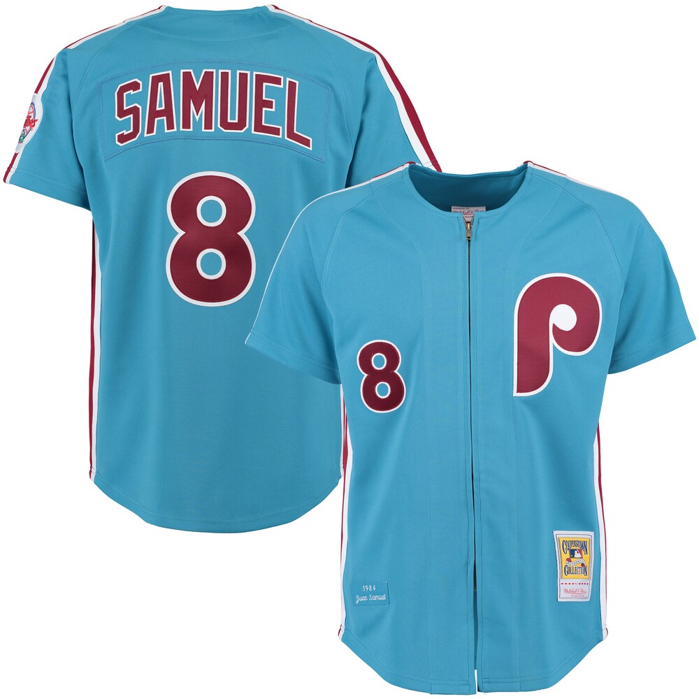 Juan Samuel 1983 Philadelphia Phillies Mitchell & Ness Throwback Jersey - Light Blue