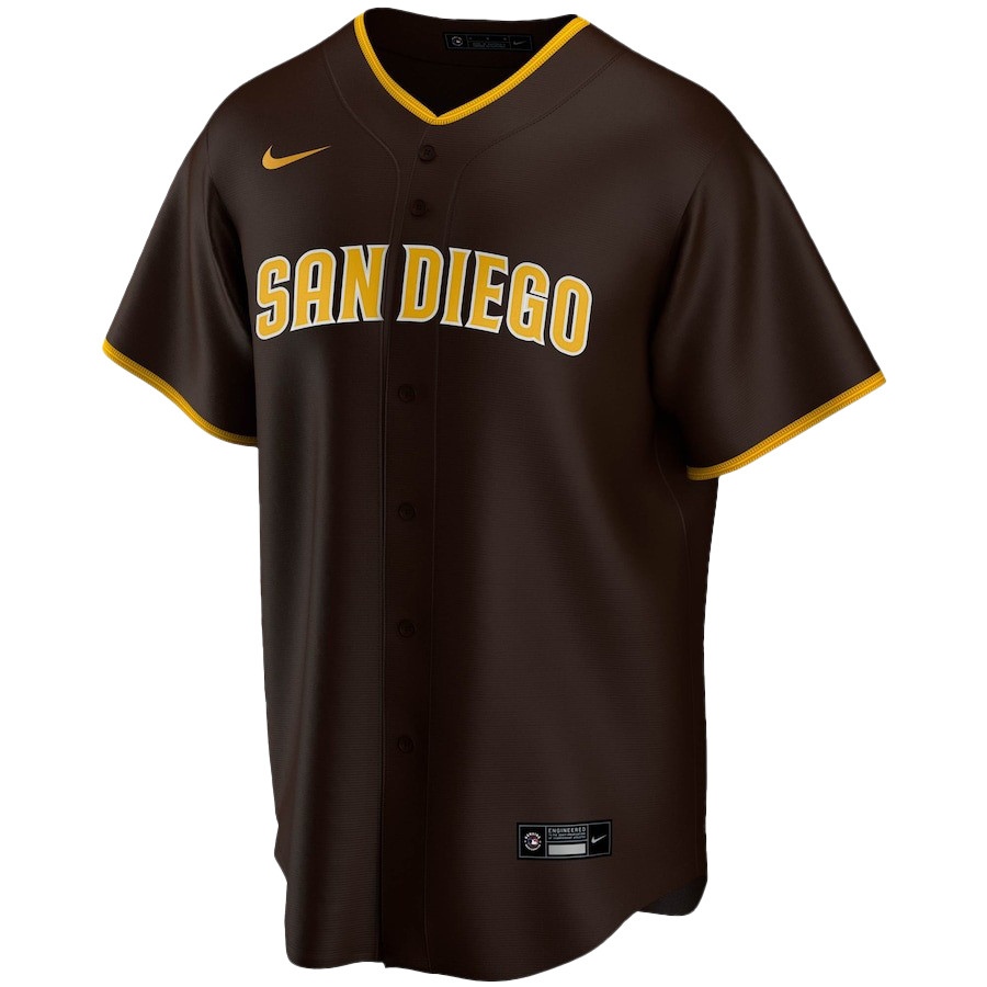 Alternative view of Juan Soto 22 San Diego Padres Signed Hit 2023 Alternate Player Men Jersey - Brown 