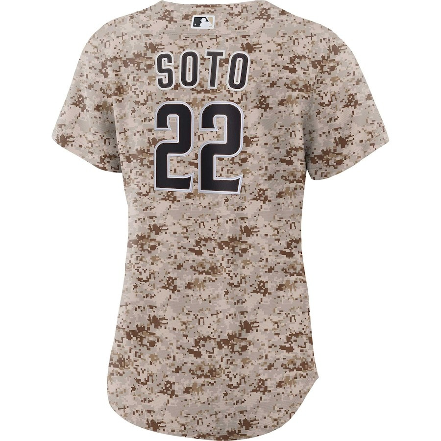 Alternative view of Juan Soto 22 San Diego Padres USMC Alternate Women Jersey - Camo 