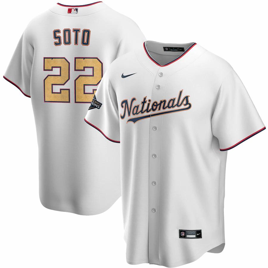 Juan Soto Washington Nationals 2020 Gold Program Replica Player Jersey - White/gold