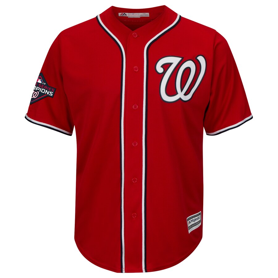 Alternative view of Juan Soto Washington Nationals Majestic 2019 World Series Champions Alternate Big And Tall Cool Base Player Jersey - Red