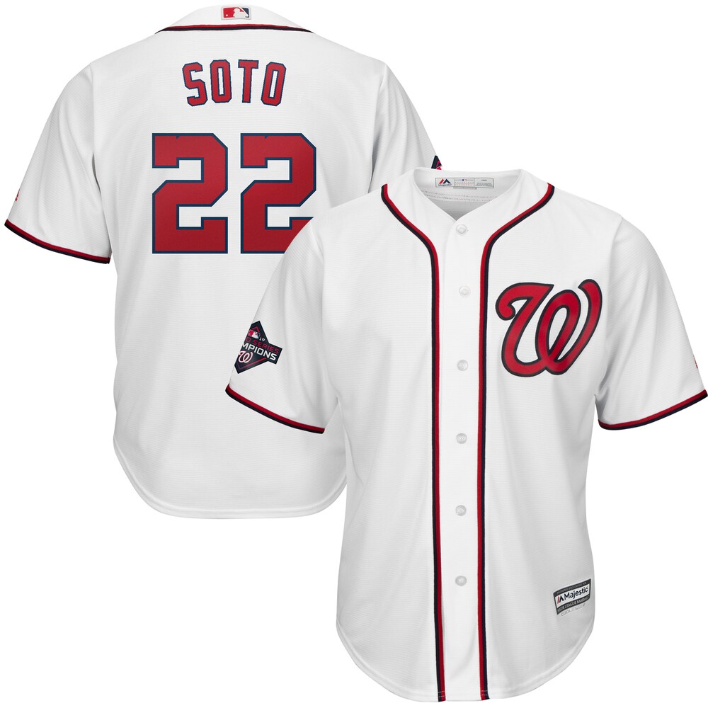 Juan Soto Washington Nationals Majestic 2019 World Series Champions Home Cool Base Patch Player Jersey - White