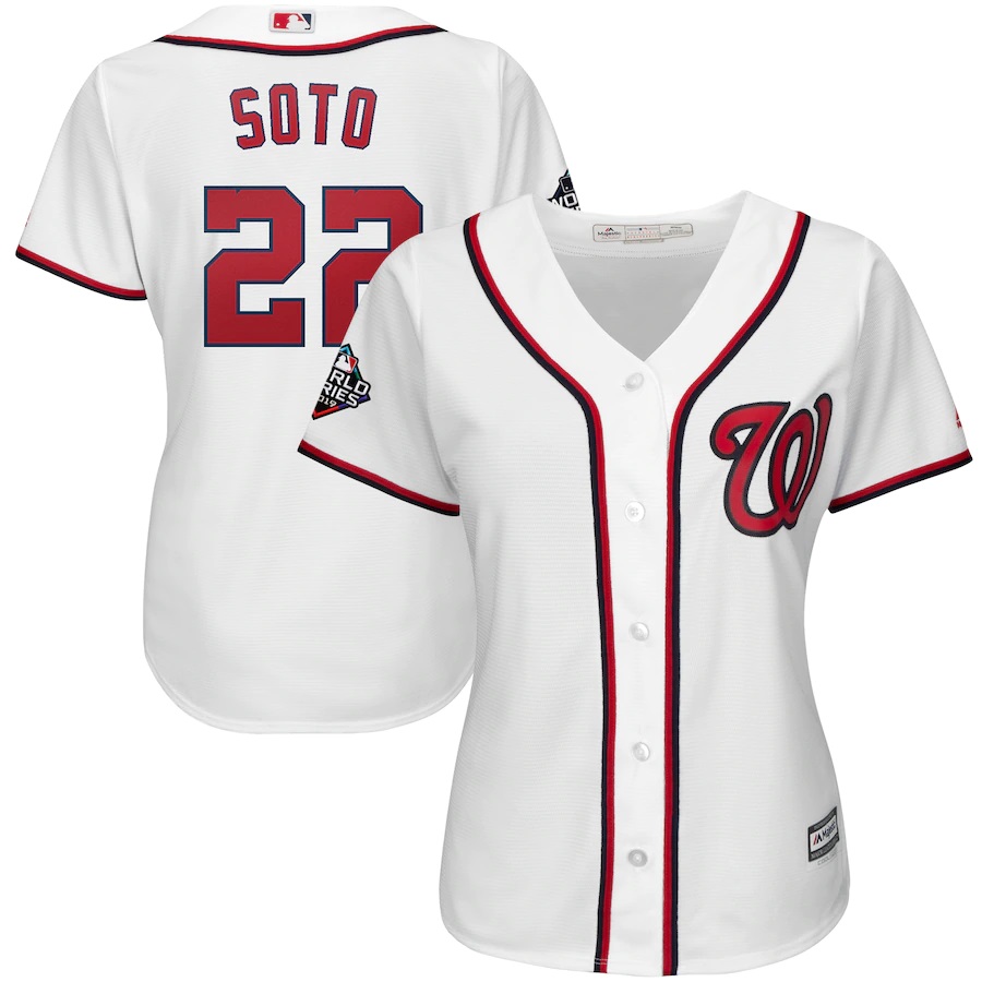 Juan Soto Washington Nationals Majestic Women's 2019 World Series Bound Official Cool Base Player Jersey - White
