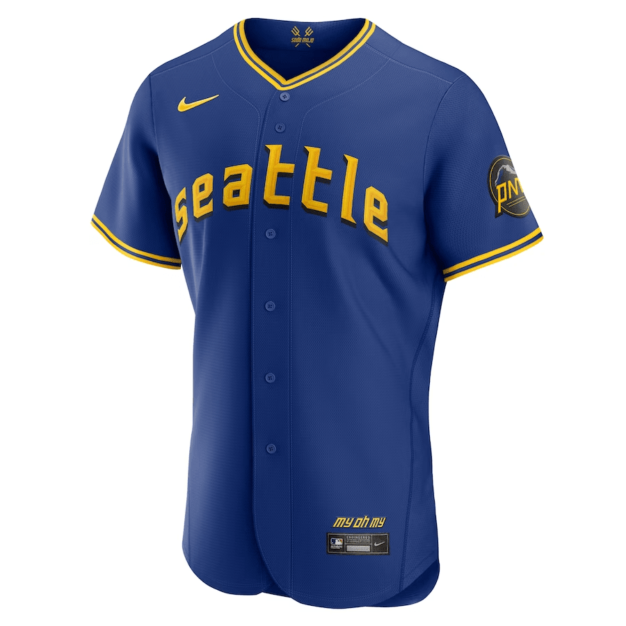 Alternative view of Julio Rodriguez 44 Seattle Mariners 2023 City Connect Elite Jersey - Royal 