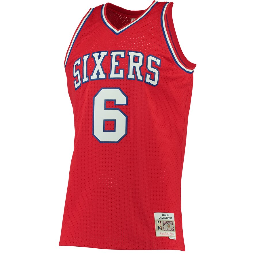 Alternative view of Julius Erving Philadelphia 76ers Mitchell & Ness 1982-83 Hardwood Classics Swingman Jersey – Red – Jsfangear Jersey Store