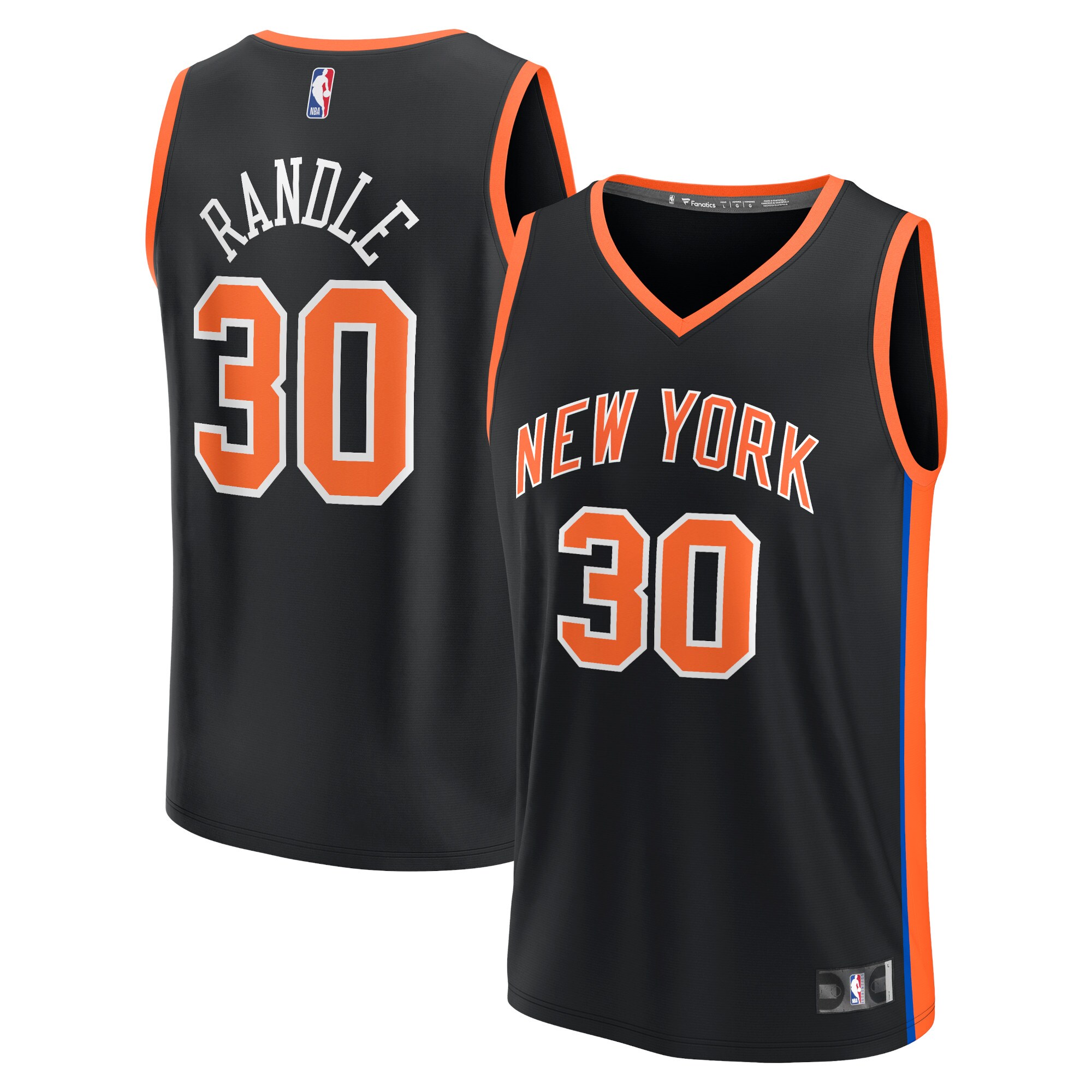 Alternative view of Julius Randle New York Knicks Fanatics Branded 2022/23 Fastbreak Jersey - City Edition - Black