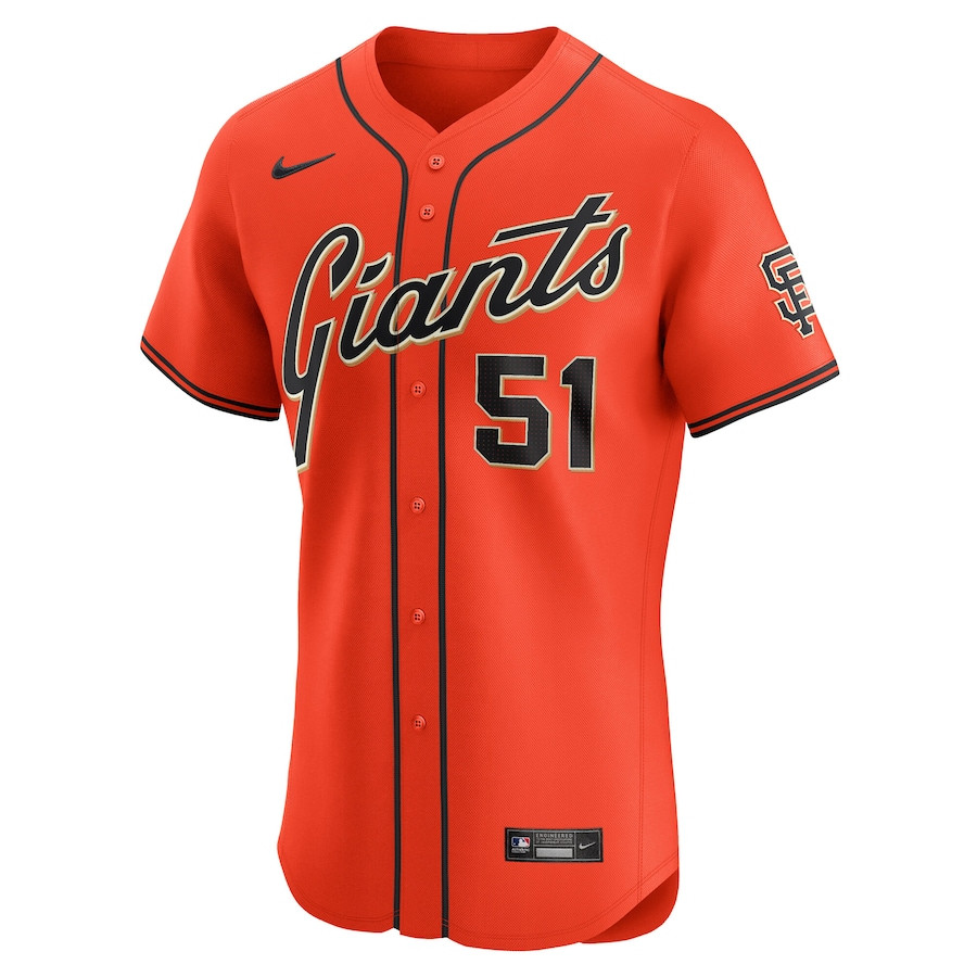 Alternative view of Jung Hoo Lee 51 San Francisco Giants Alternate Elite Men Jersey - Orange 